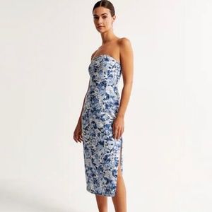 Abercrombie Blue Linen Midi Dress